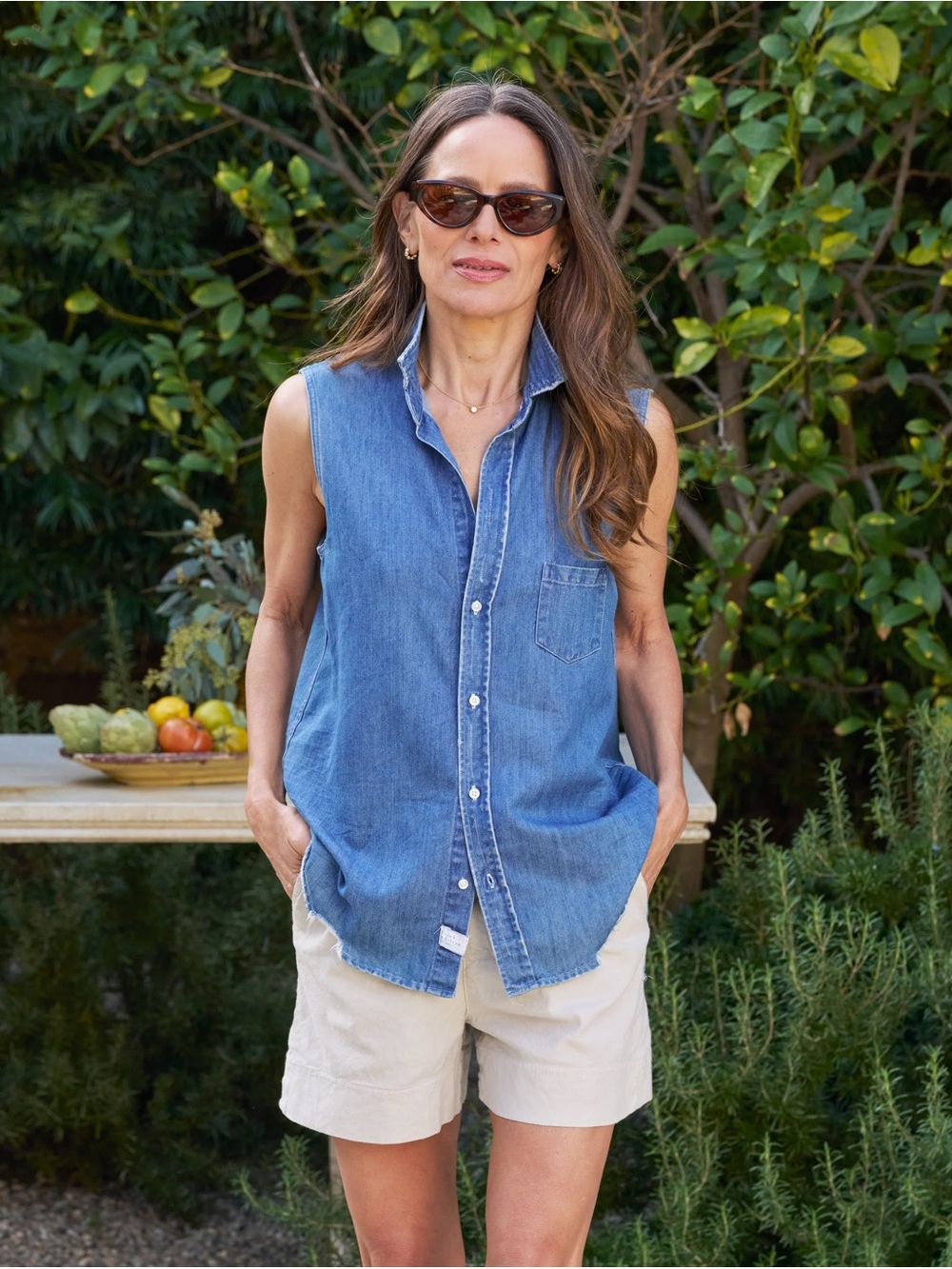 Frank & Eileen fiona Vintage Stonewashed Indigo Famous Denim sleeveless top
